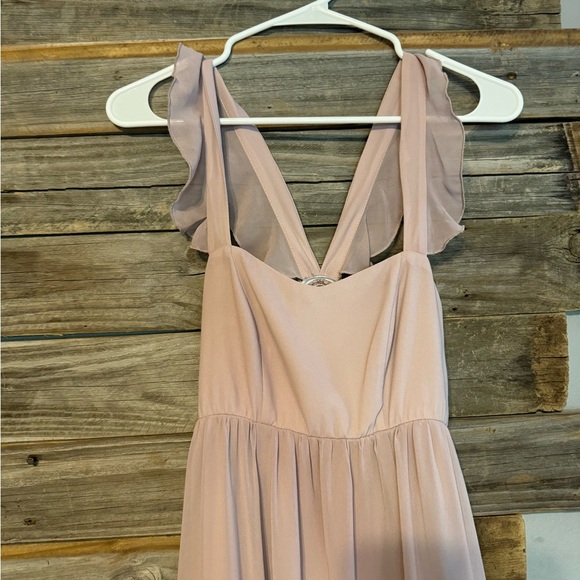 Show Me Your Mumu Xs- June Maxi Dress 
Soft Beige Chiffon color - Picture 4 of 8